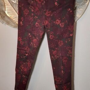 Gloria Vanderbilt Women's Straight Leg Jeans - Floral Burgundy